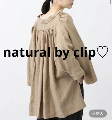 natural by clip 린넨 미니 칼라 개더 블라우스 이번 시즌