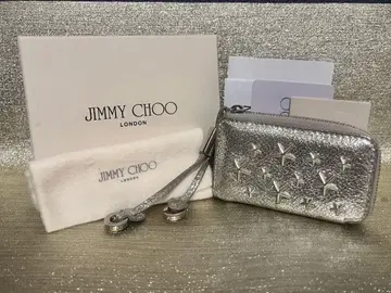 JIMMY CHOO 실버 스타 스터드 코인 케이스 수납 가방 박스 포함