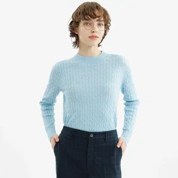 MACKINTOSH PHILOSOPHY 라이트 블루 케이블 니트 스웨터
