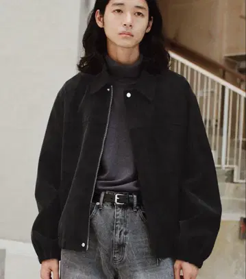 FAUX SUEDE ZIP BLOUSON 블랙 M