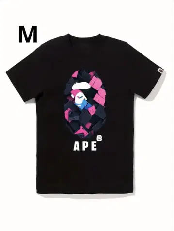 APE@그래픽 프린트 T셔츠 M 블랙
