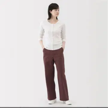 여성 워싱 헤링본 베이커 스트레이트 팬츠