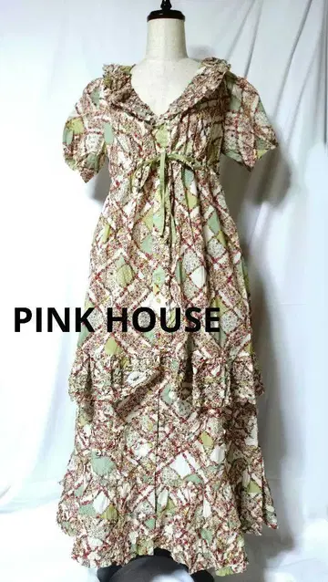 PINK HOUSE 장미 격자 무늬 셋업
