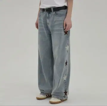 WAIKEI 스타 데님 팬츠 YELLOWWASHEDLIGHTBLUE