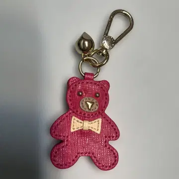 곰 모양 핑크 키링