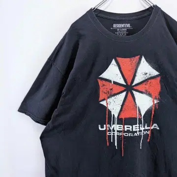 US 구제 의류 BIOHAZARD 바이오하자드 엄브렐라 무비T셔츠 블랙