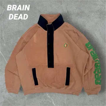 [레어 컬러] BRAIN DEAD 플리스 맨투맨 버튼 러버 M