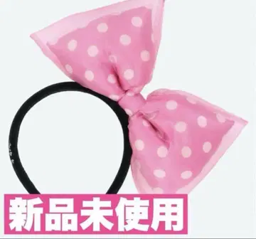 [ 미사용 새상품 ] 디즈니 신상 미니의 날 머리띠 리본 도트 핑크
