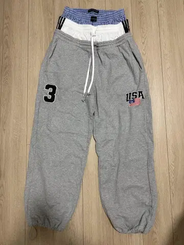 PROJECT GR USA 로고 조거 팬츠 그레이