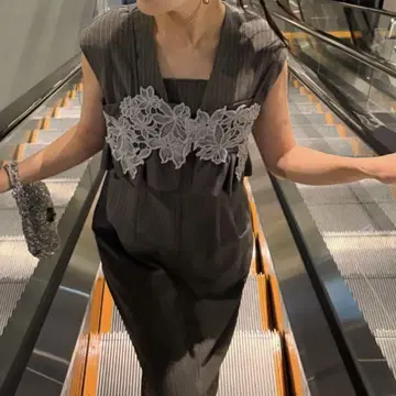 pinstripe sleeveless bustier dress