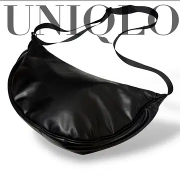 UNIQLO:C 레더 터치 라운드 숄더백 블랙