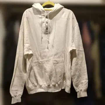 RUSSELL ATHLETIC 빈티지 세 개 버튼 후드티 XL