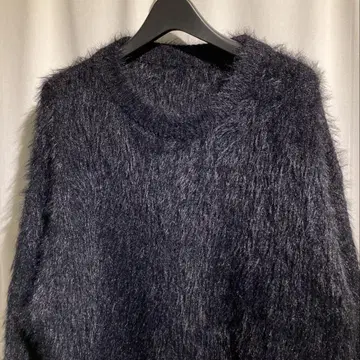 [ vintage ] mohair sweater 블랙 샤기