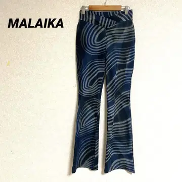 마라이카 MALAIKA 올 패턴 플레어 팬츠 블루 계열 에스닉 하의
