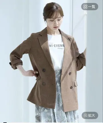 Andemiu 안데뮤 린넨 라이크 테일러드 자켓 브라운 프리