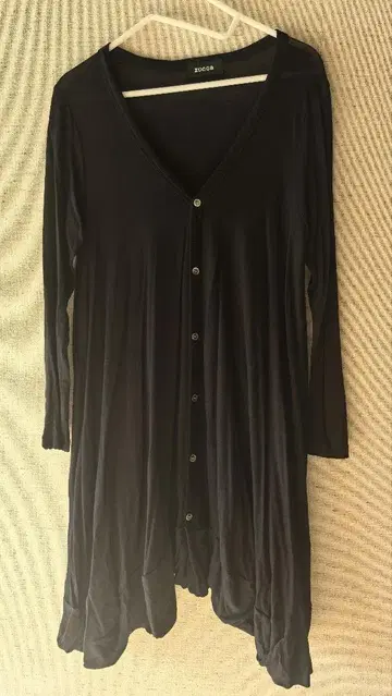 ZUCCA 롱 가디건 웨이브 헴 벌룬 A 라인 겉옷 M