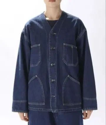 니코앤드 2022AW 데님 워크 노카라 블루종 자켓