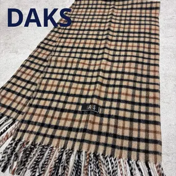 닥스 DAKS 미사용 새상품급 머플러 남녀 공용 체크 무늬 베이지 계열