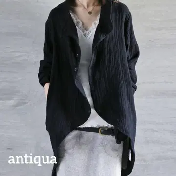 antiqua W 거즈 변형 제비꼬리 셔츠 patterntorso 블랙