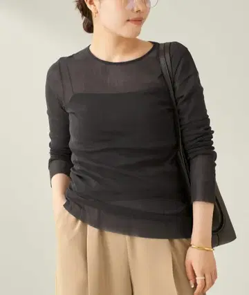 미사용 새상품 플라주 메쉬 시어 롱 T