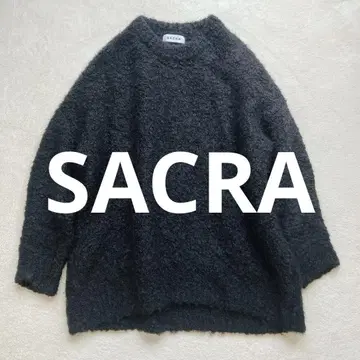 SACRA 알파카 크루넥 니트 38 블랙