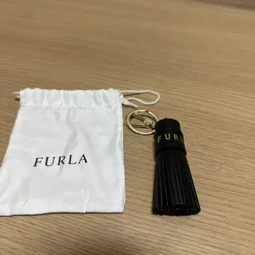 새상품 레어 FURLA 키링 블랙 백참 태슬 프린지