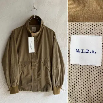 새상품 M.I.D.A 지퍼 블루종 스윙탑 미다 베이지 M