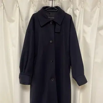 Heather 다크 네이비 롱 코트