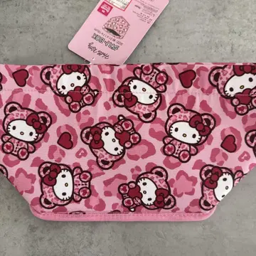 곰 키티 레오파드 무늬 더스트 박스 핑크 헬로키티 레오파드