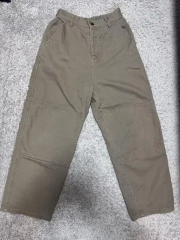 카키 워크 팬츠 허리밴딩