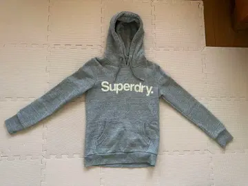 Superdry 그레이 후드 부착 후드티 UK 8