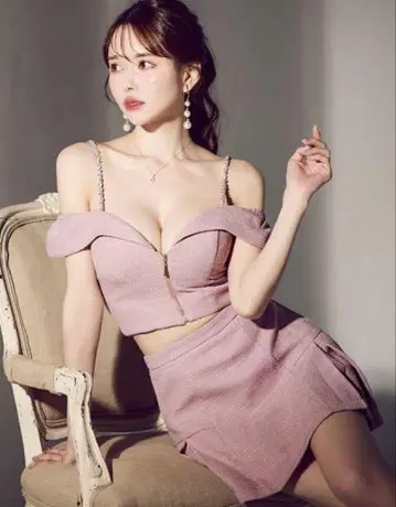쥬얼스 오프숄더 트위드 드레스