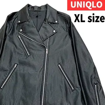 새상품급 UNIQLO 유니클로 더블 라이더 자켓 XL 블랙