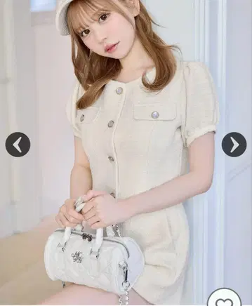 미셸 마카롱 퀼팅 미니 보스턴 화이트