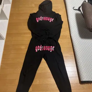 godsavage 후드 부착 후드티와 조거 팬츠 세트