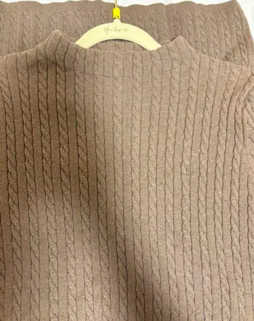 Puff Sleeve Cableknit Dress mocha