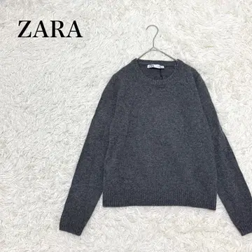 ZARA 자라 긴팔 니트 풀오버 울 라운드넥 S 그레이