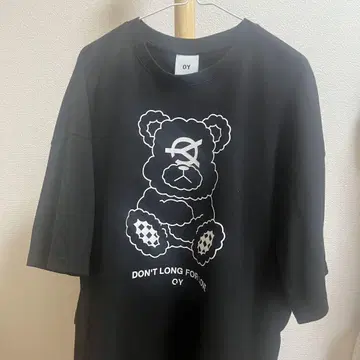 OY 곰 티셔츠 블랙 지뢰계 스트릿