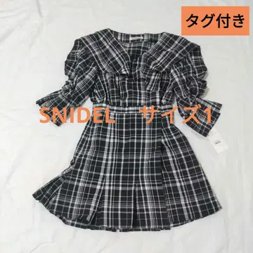 SNIDEL 체크 무늬 프릴 원피스