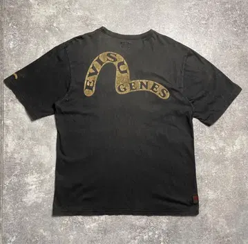 [ 힙한 90s EVISU 초기 하우스 택 갈매기 티셔츠 페이드 블랙 ]
