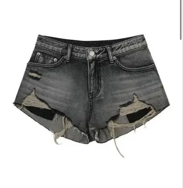 BOHEMSEO DESTROYED GRAY DENIM SHORTS