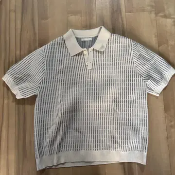 [ ZARA ] 스트라이프 패턴 반팔 니트 피케 셔츠
