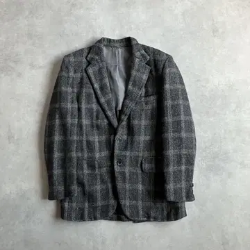 70s Harris Tweed plaid 테일러드 재킷