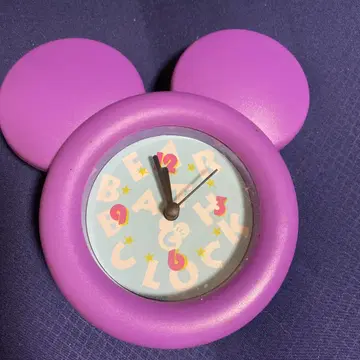 미키 모양 퍼플 벽시계 BEAR BATH CLOCK