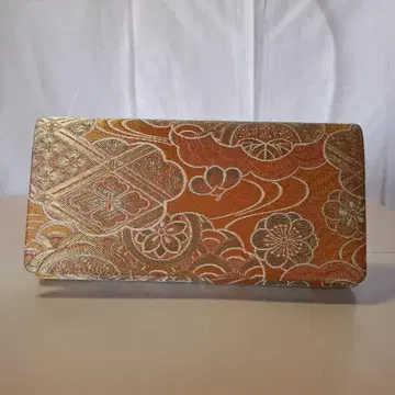 일본 의류용 가방 오렌지 꽃무늬 22.5cm
