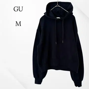 GU 후드티 맨투맨 네이비 M 속기모 크롭 캐주얼