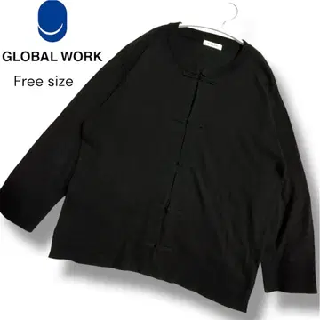 차이나풍 GLOBAL WORK 블랙 가디건 프리 사이즈 루즈핏