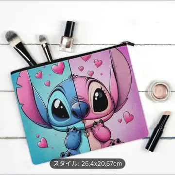 스티치 디자인 파우치 25.4x20.57cm