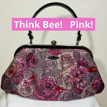 [컨디션 최상] Think Bee! 네버 엔딩 핑크 로즈 가마구치 백