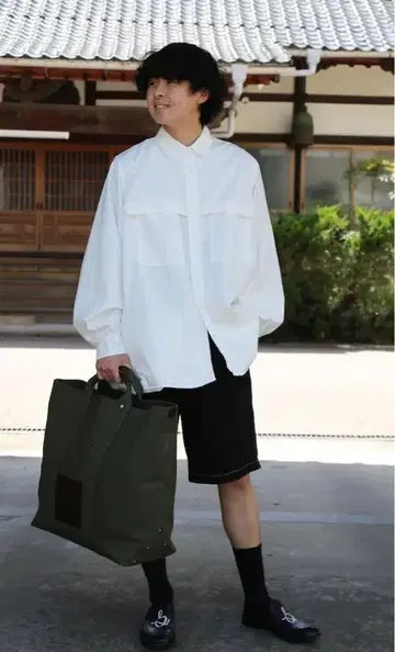 graphpaper 그라프 페이퍼 가먼트 다이 엄브렐라 요크 셔츠